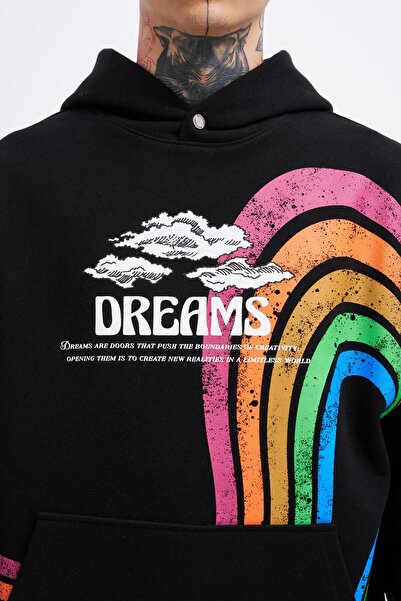 Machinist Чоловіча худі з принтом Rainbow, чорна