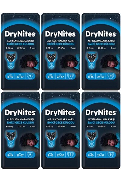 Huggies DRYNİTES EMİCİ GECE KÜLOT BEZ ERKEK 8-13 YAŞ 9 LU 6 PAKET