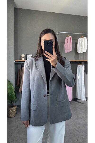 YOUR NAME Антрацит Овърсайз дамско сако