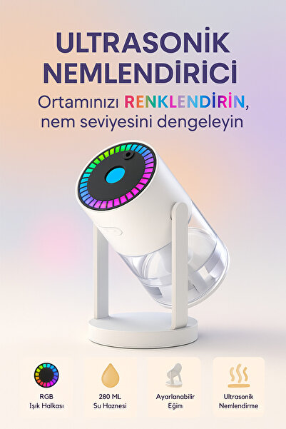 KETENOFFİCİAL Rgb Led Işıklı Hava Nemlendirici Yıldız Tavan Efektli Buhar Mak...