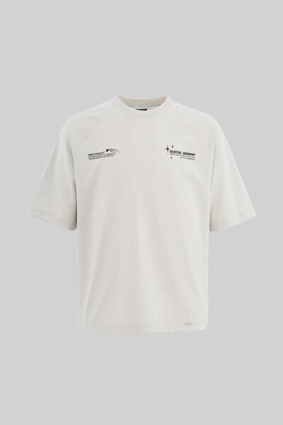 Machinist Чоловіча футболка Raglan Oversize з принтом слогана, космічний сірий