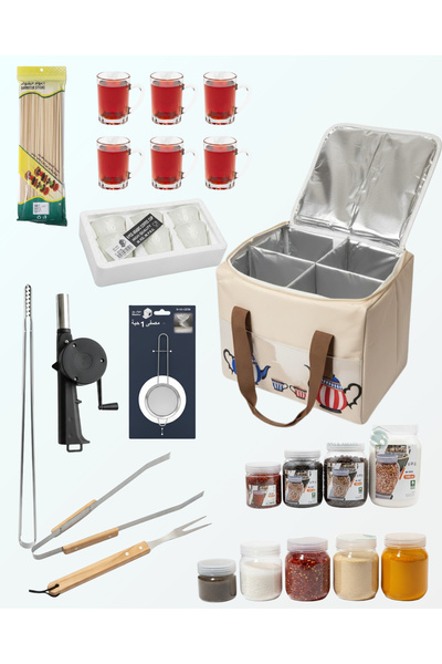 Geneic طقم الشواء والتخييم ادوات متكاملة - 19 قطعة