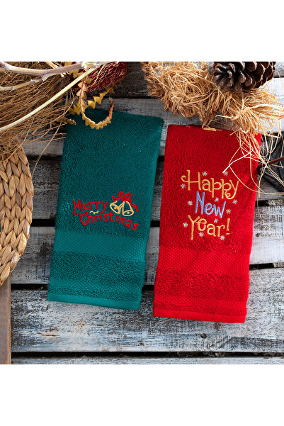 Class New Year Embroidered 40X60 Towel Set of 2 Merry Christmas / Christmas Happy New Year