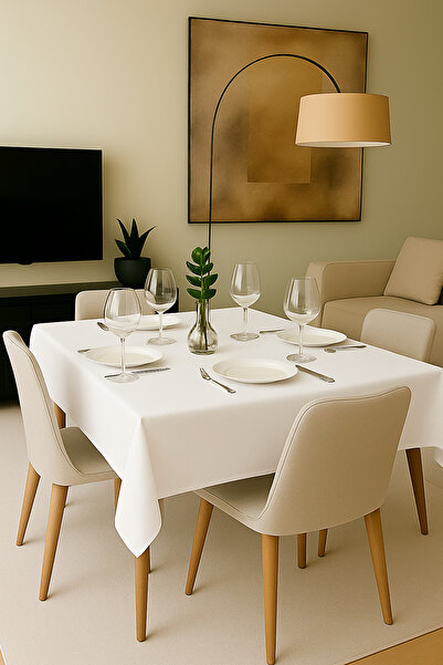 GOCCIA HOME Pamuklu Masa Mutfak Yemek Salon Piknik Bahçe Balkon Otel Cafe Sof...