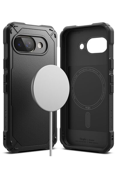 Ringke غطاء حماية لجهاز Google Pixel 9a | سلسلة Rugged Gear Magnetic | أسود