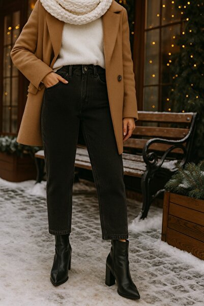 Dema Magas derekú pamut Mom Jean