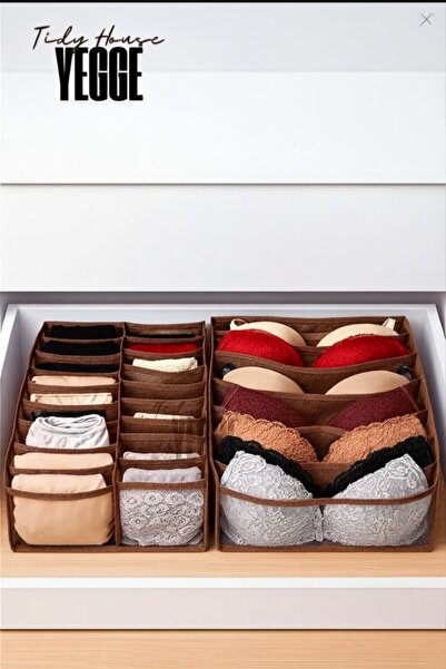 YEGGE 3'lü Şeffaf Çamaşır Çorap Sütyen Düzenleyici Dolap içi Organizer ve Çek...