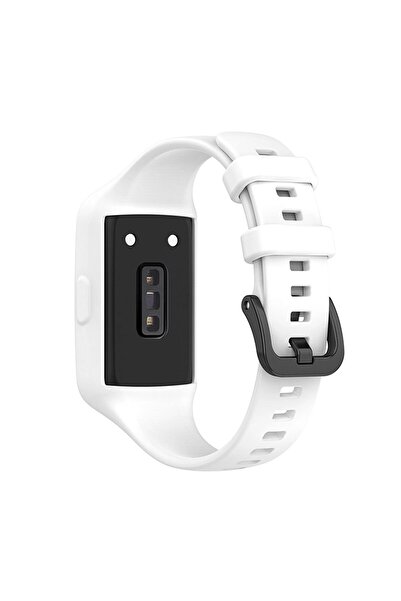 O Ozone سوار سيليكون بديل لساعة هواوي باند 10 |9 | 8 الرياضية بمشبك معدني - أبيض