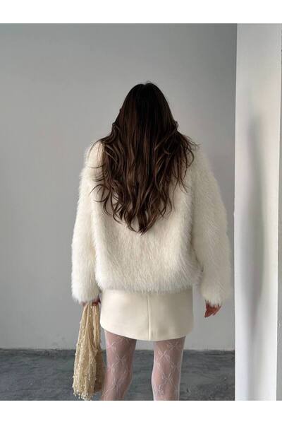 VESS MODA Kadın Premium Kalite Şal Oversize Kürk Mont
