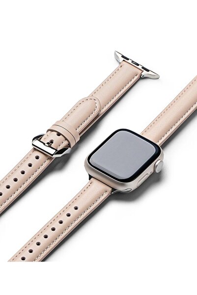 Ringke سوار جلدي نحيف مبطن واحد لساعة Apple Watch (40/41 / 42 مم) - حزام من ج...