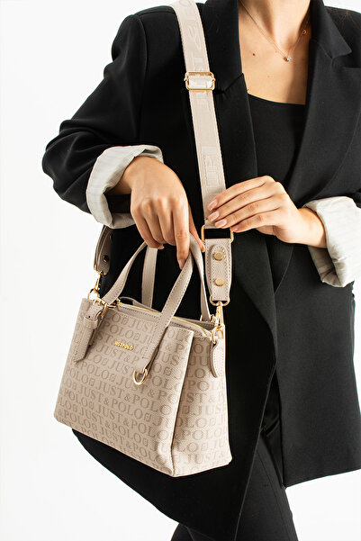 barberri حقيبة كتف نسائية من JUST POLO بلون حجري للموسم الجديد مقاس 18 سم عرض...