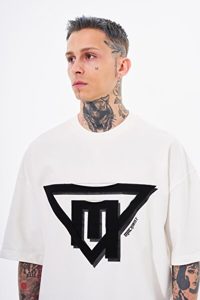 Machinist Ανδρικό μπλουζάκι Triangel Applique με τύπωμα εκρού