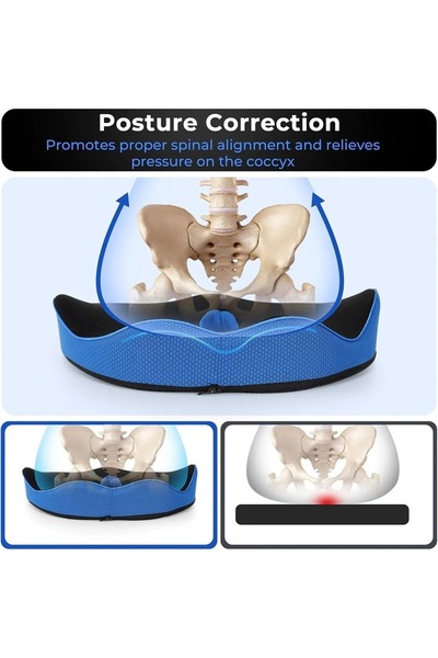 Generic Ergonomic Memory Foam Seat Cushion, Breathable Non-Slip Orthopedic Chair Pillow