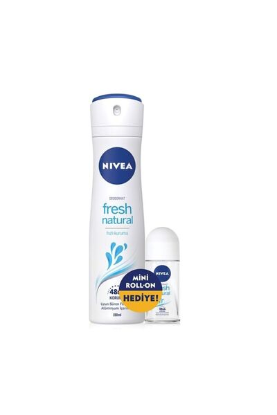 NIVEA Kadın Sprey Deodorant Fresh Natural 150ml Ve Mini Roll-on Fresh Natural...