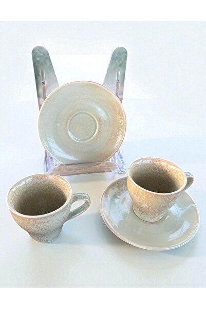 home inn Rustic Textured Set of 2 Ceramic Coffee Cups – Modern Set in Natural Tones with Handcrafted Look