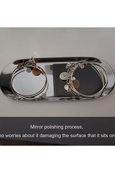 Generic 2-Pack Stainless Steel Decorative Oval Tray, 9 Inch, Silver