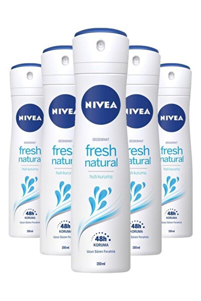NIVEA Fresh Natural Kadın Sprey Deodorant 5 x 150 ML