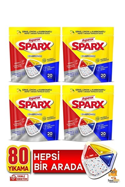 ASPEROX Sparx Bulaşık Makinesi Kapsülü 4 x 20'li
