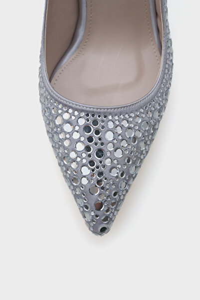 Capone Outfitters Hope Stone Satin High Heel Stiletto with Back Strap