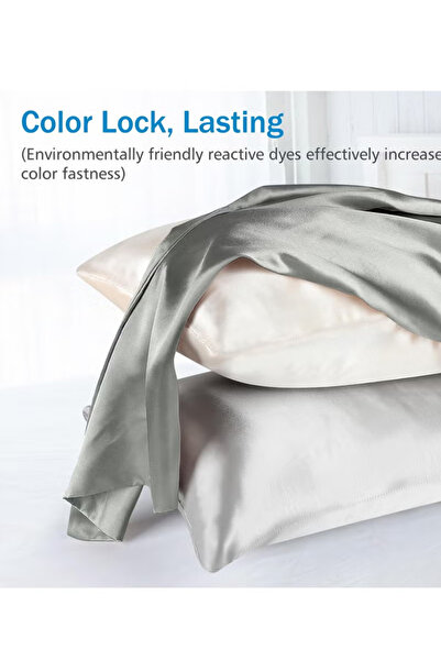 Generic Satin Pillowcase for Hair and Skin - 2 Pack, Standard 51 x 76 cm (Silver Grey)