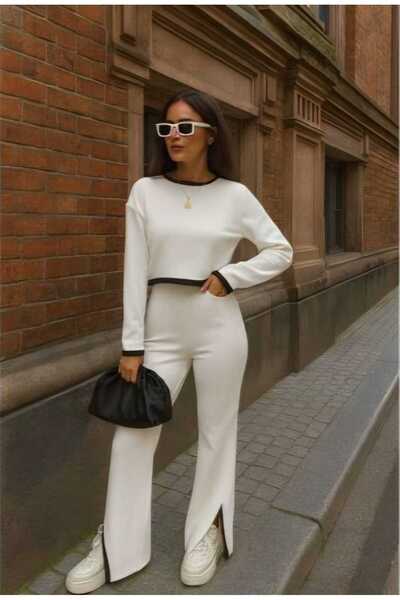 Cemre Life New Deux Women's Slit Detailed Knitwear Set