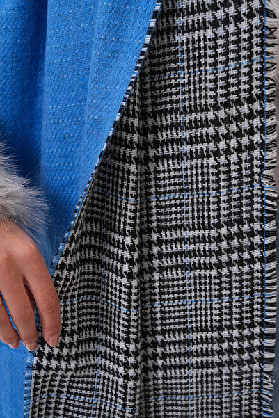 Ritagarcia Eșarfă șal albastru bebeluș cu textura moale pe două fețe