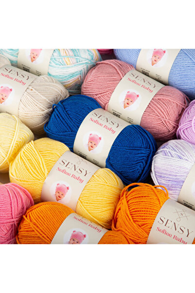 SENSY Premium Softee Baby El Örgü Ipi Elit Baby Bebek Ipi Hırka Kazak Atkı Bere Patik Battaniye İp Kırmızı