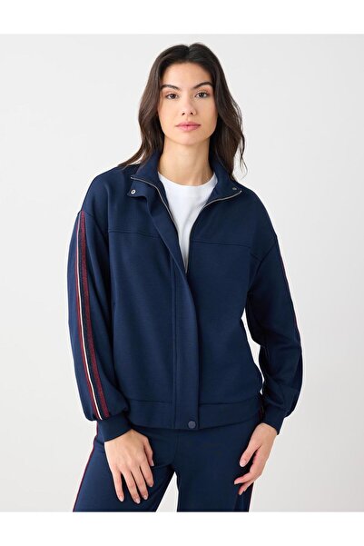 Jimmy Key Μπουφάν Modal με φερμουάρ και λεπτομέρεια τσέπης σε μπλε ναυτικό χρώμα