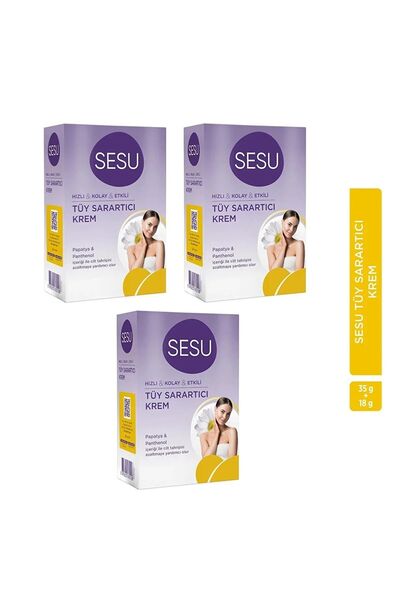 Sesu Tüy Sarartıcı Krem 18 gr + 35 gr X 3 Adet