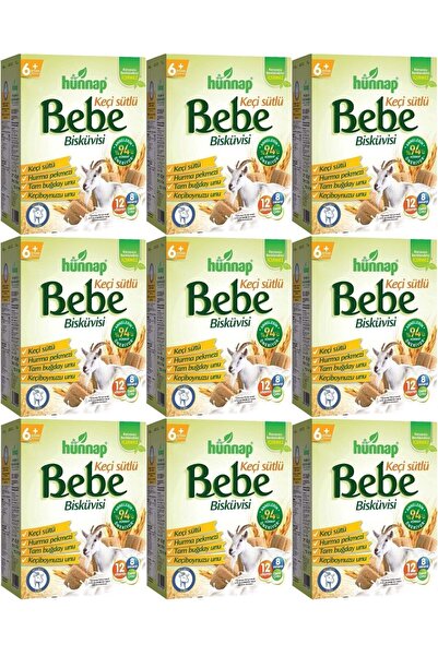 Hünnap Keçi Sütlü Bebe Bisküvisi 400gr 9 lı Set 3600gr