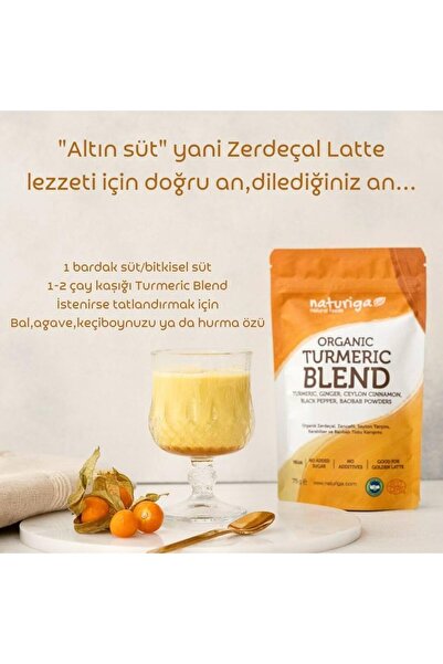 Naturiga Organik Zerdeçallı Karışımı - Altın Süt Karışımı 75gr