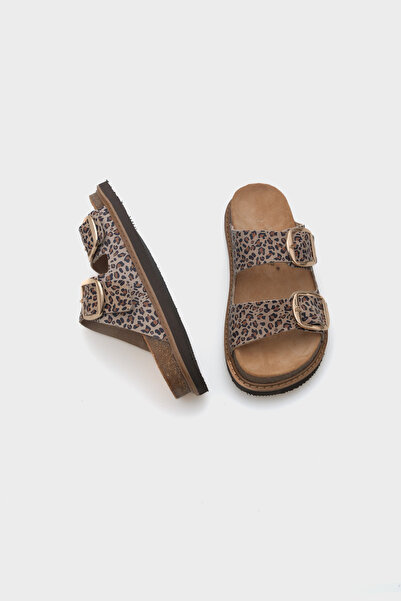 Capone Outfitters Papuci de damă din piele leopard Nicole