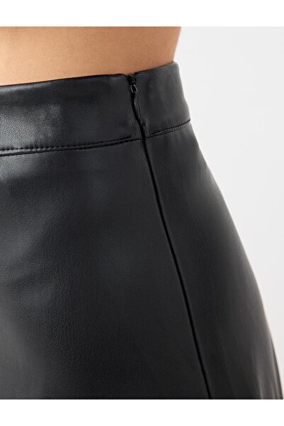 Jimmy Key Чорна звичайна спідниця середньої довжини зі шкіряним ефектом