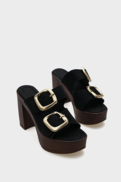 Capone Outfitters Dámské pantofle Marje Platform Suede s jedním páskem