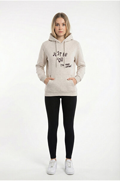 defys Ecru Women's Sweat - Printed and Hooded