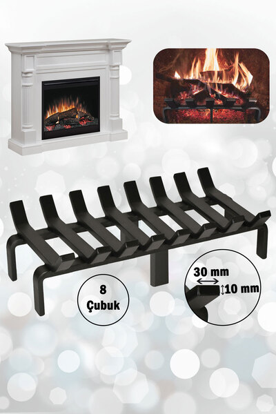 AKTEPE Group Şömine Izgarası 8 Çubuklu 48 Cm X 32 Cm Ekstra Dar Gözlü Izgara
