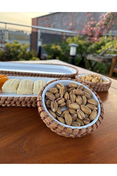 Home Inn Home Textile 4-Piece Melamine Wicker Look Serving and Presentation Set – for Stylish Table Presentations - Red