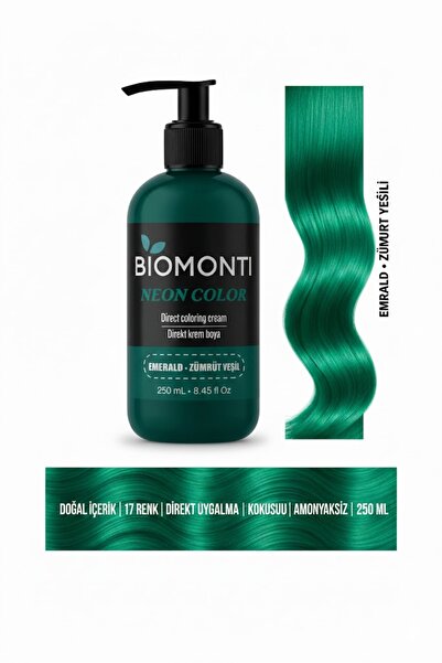 BİOMONTİ Neon Direkt Krem Saç Boyası- Zümrüt Yeşil