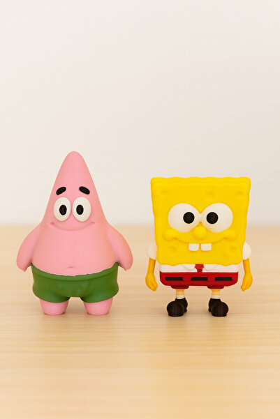 DEK Sünger Bob (6.5 cm) Patrick Star (7.5 cm) 2'li Koleksiyon Figür Seti