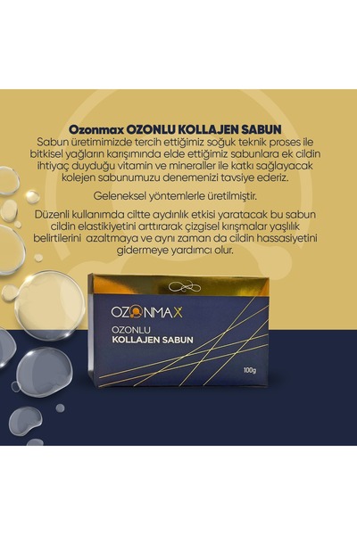ozonmax Ozonlu Kollejen Sabun (Cilt elastikiyeti sağlar, cilde güç ve esneklik kazandırır.