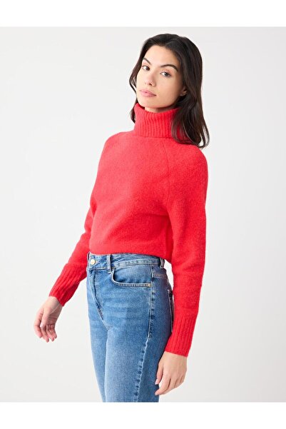Jimmy Key Κόκκινο πλεκτό πουλόβερ με ίσιο κόψιμο