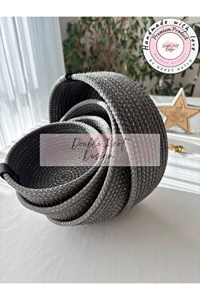 Genel Markalar Simli Parlak Gümüş Gri Tress Düzenleyici Sepet- Organizer 4lü ...