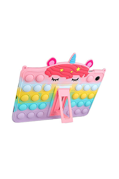 Coolden Samsung Galaxy Tab A8 10.5 (SM-X200/X205/X207) 2021 Silicone Push Pop Case, Washable, Stand, Multico