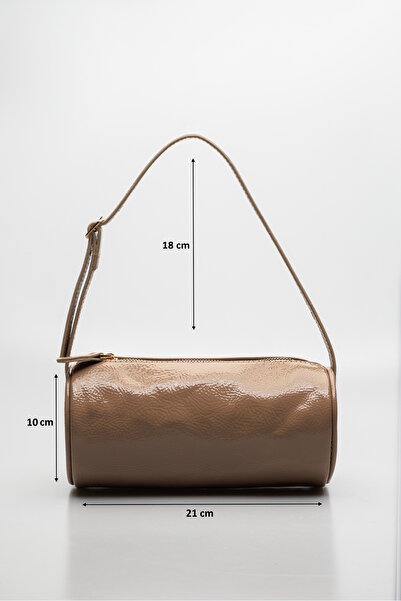 Zenvia Mink Cylinder-Zippered Hand and Shoulder Bag