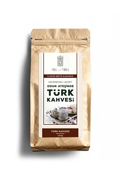 Mel and Mira Turkish Coffee 100g, Saf Türk Kahvesi, Odun Ateşinde Kavrulmuş A...