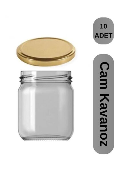 Viyalente 10-Piece Glass Jar 210 Cc with Lid - White/gold Lid - Mama Baby Tp00430