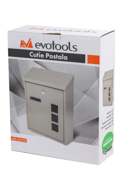 Evotools Mailbox with Lid - Box length 260 mm Box height 335 mm Box width 100 mm