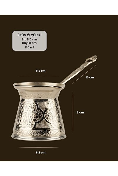 ayvalı metal Desenli Döküm Cezve 4 Kişilik- İndüksiyonlu Ocaklara Uyumlu 170 Ml