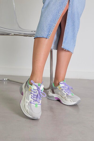 Stil Durağı sm30170 model 5 cm tabanlı yeni sezon spor ayakkabı BUZ.LİLA