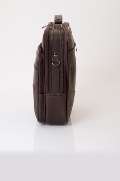 By Hakan Newish Polo 3009 Large Size Genuine Leather Case Men's Hand and Shoulder Bag Brown